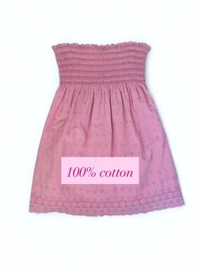 Y2K Juicy Couture Pink Tube Dress Smocked 100% Cotton Large